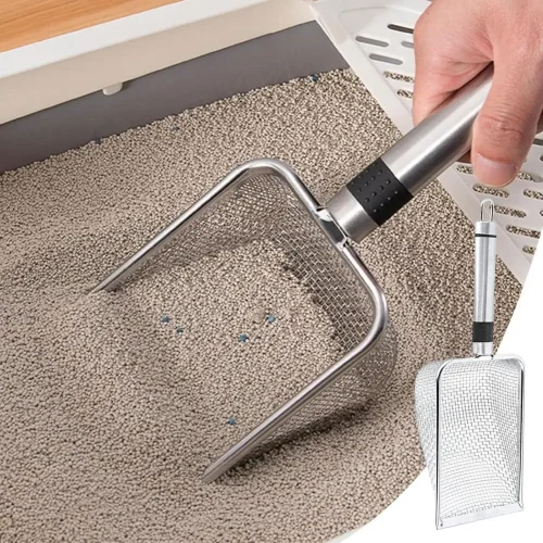 Steel Cat Sand Shovel Fine Pores Pet Poop Shovel