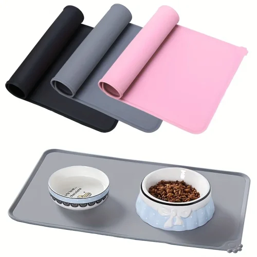 Pet Bowl Food Mat Silicone Dog Cat Feeding