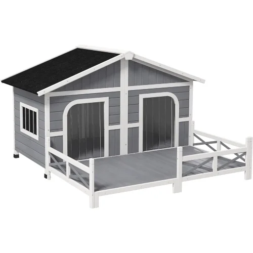 Dog House Outdoor, Wooden Dog Kennel Weatherproof